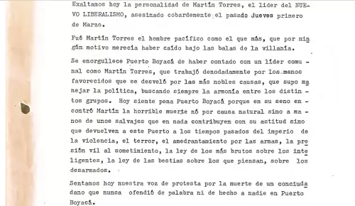 Discurso de Luis Silva en el sepelio de Martín Torres